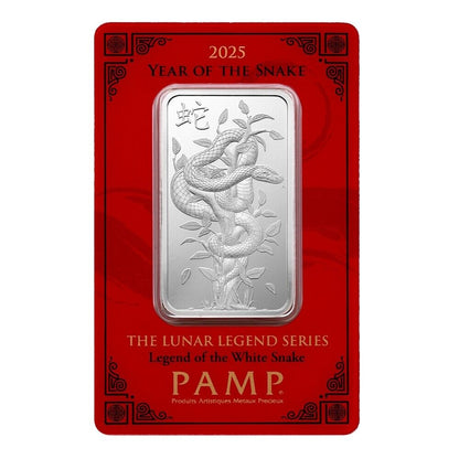 2025 Pamp Suisse Year Of The Snake Lunar Legend Series 1 oz Silver Bar - CoinsTV