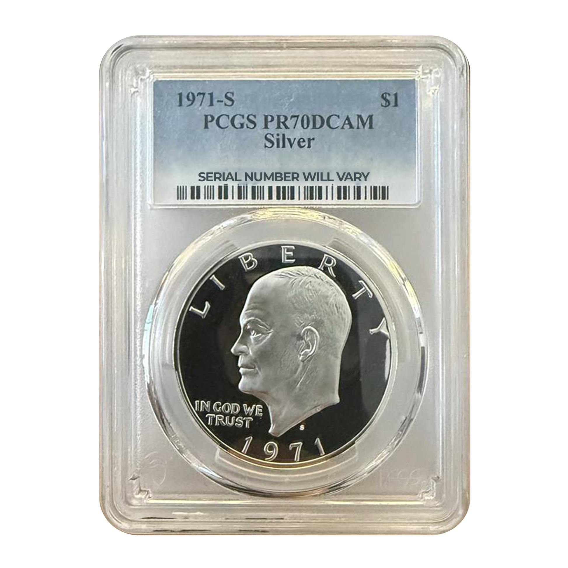 1971-S S$1 Eisenhower Silver San Francisco -  PCGS PF70 DCAM - CoinsTV