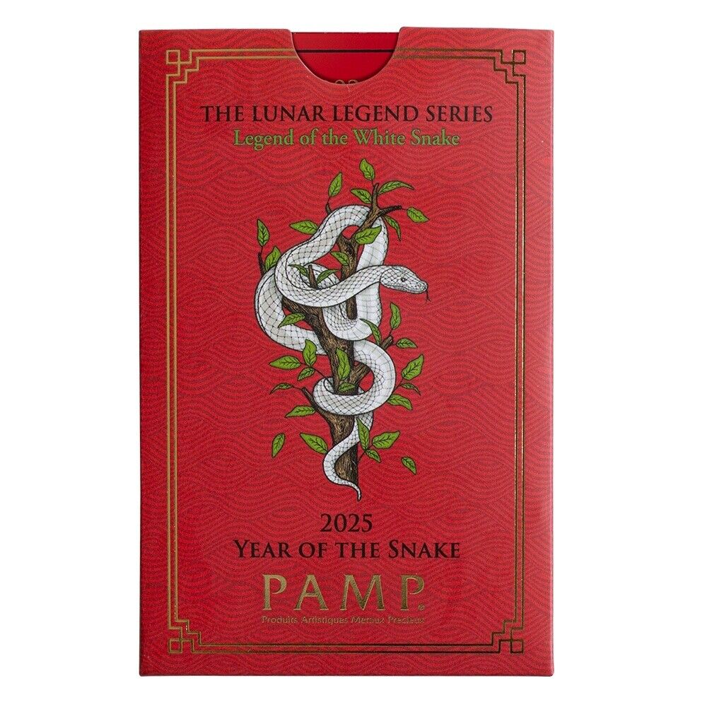 2025 Pamp Suisse Year Of The Snake Lunar Legend Series 1 oz Silver Bar - CoinsTV