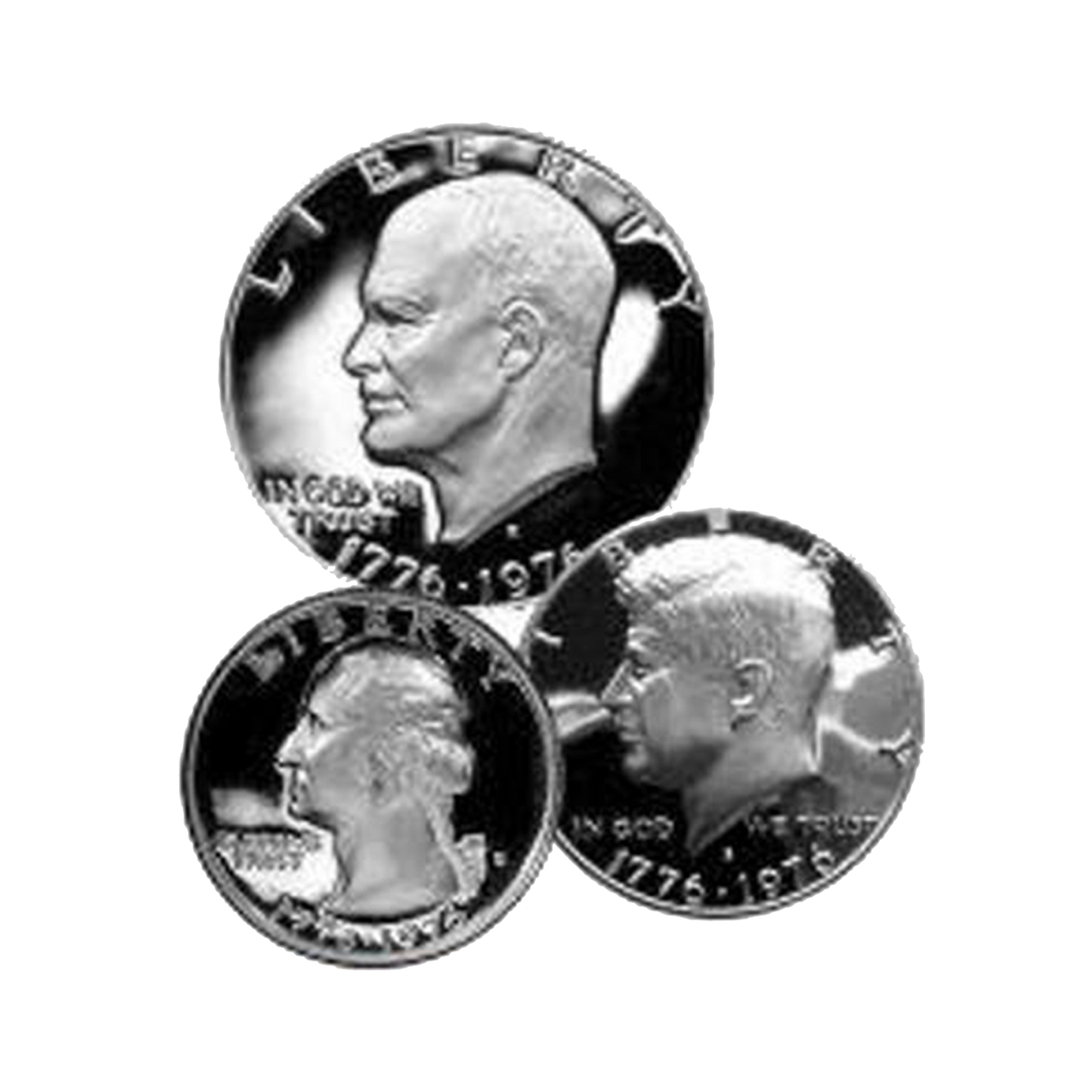1976 US Proof 3 pc Bicentennial Silver Set - Original Government Packaging