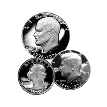 1976 US Proof 3 pc Bicentennial Silver Set - Original Government Packaging