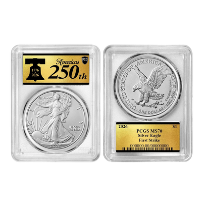 2026 Silver Eagle - American 250th Gold Label - PCGS MS70 First Strike