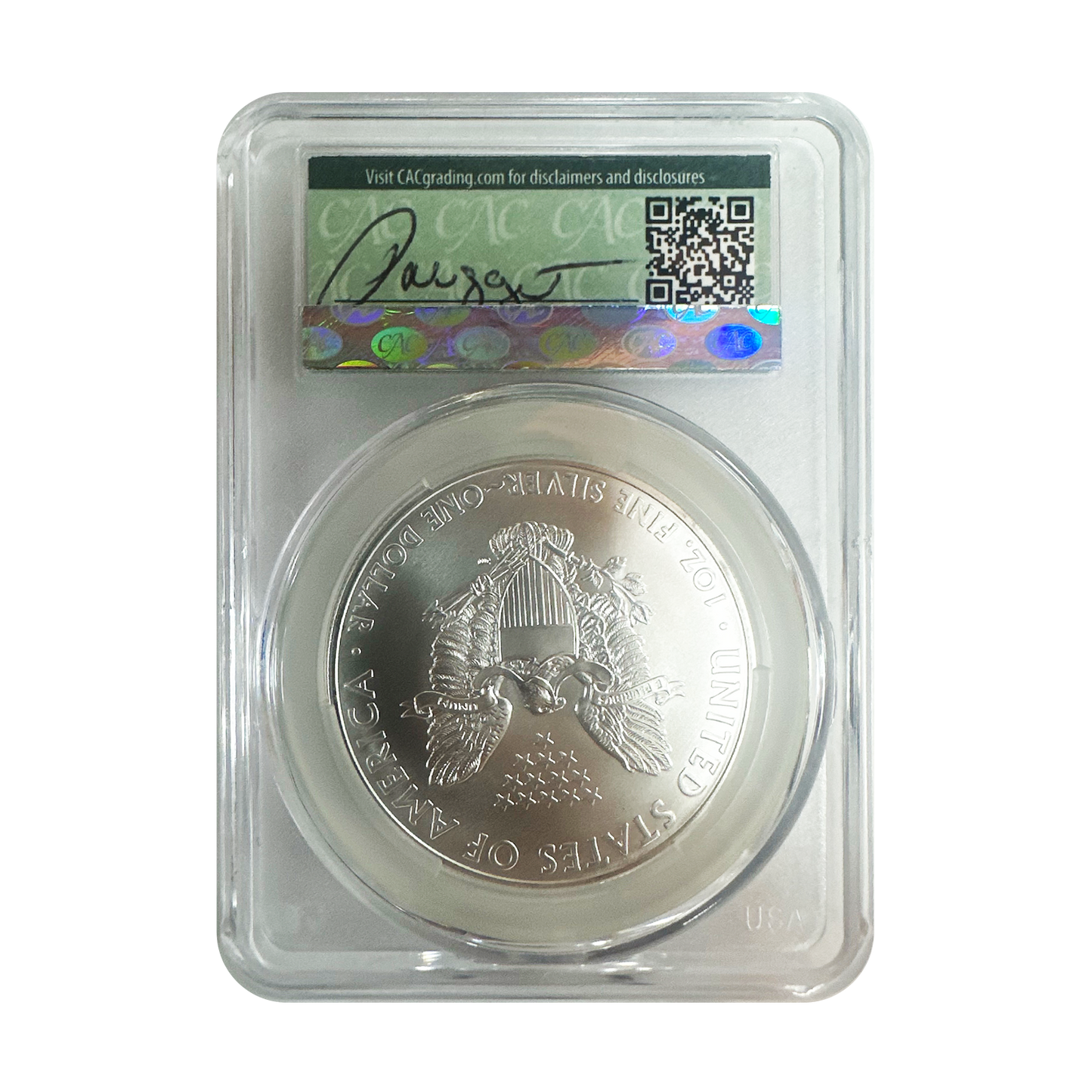 2008 Silver Eagle - Paul Nugget Signature Label - CAC MS70 - CoinsTV