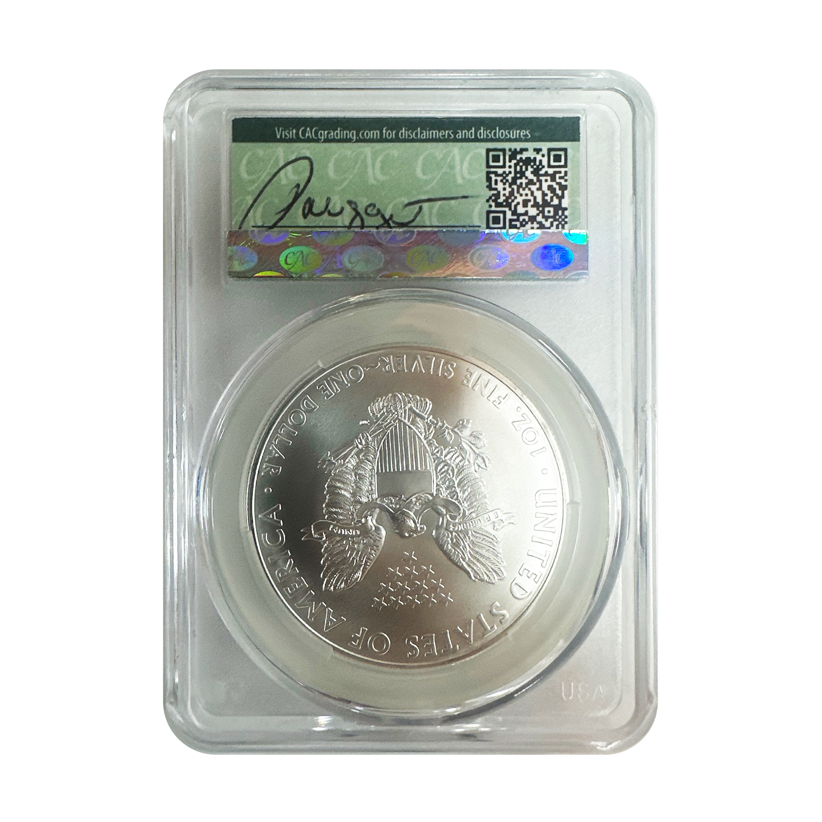 2008 Silver Eagle - Paul Nugget Signature Label - CAC MS70 - CoinsTV