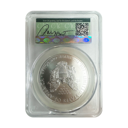 2008 Silver Eagle - Paul Nugget Signature Label - CAC MS70 - CoinsTV