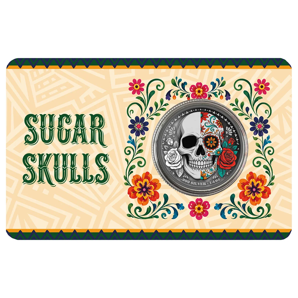 2026 Cameroon Sugar Skulls - Rose & Bone 1/4 oz Silver Coin