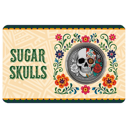 2026 Cameroon Sugar Skulls - Rose & Bone 1/4 oz Silver Coin