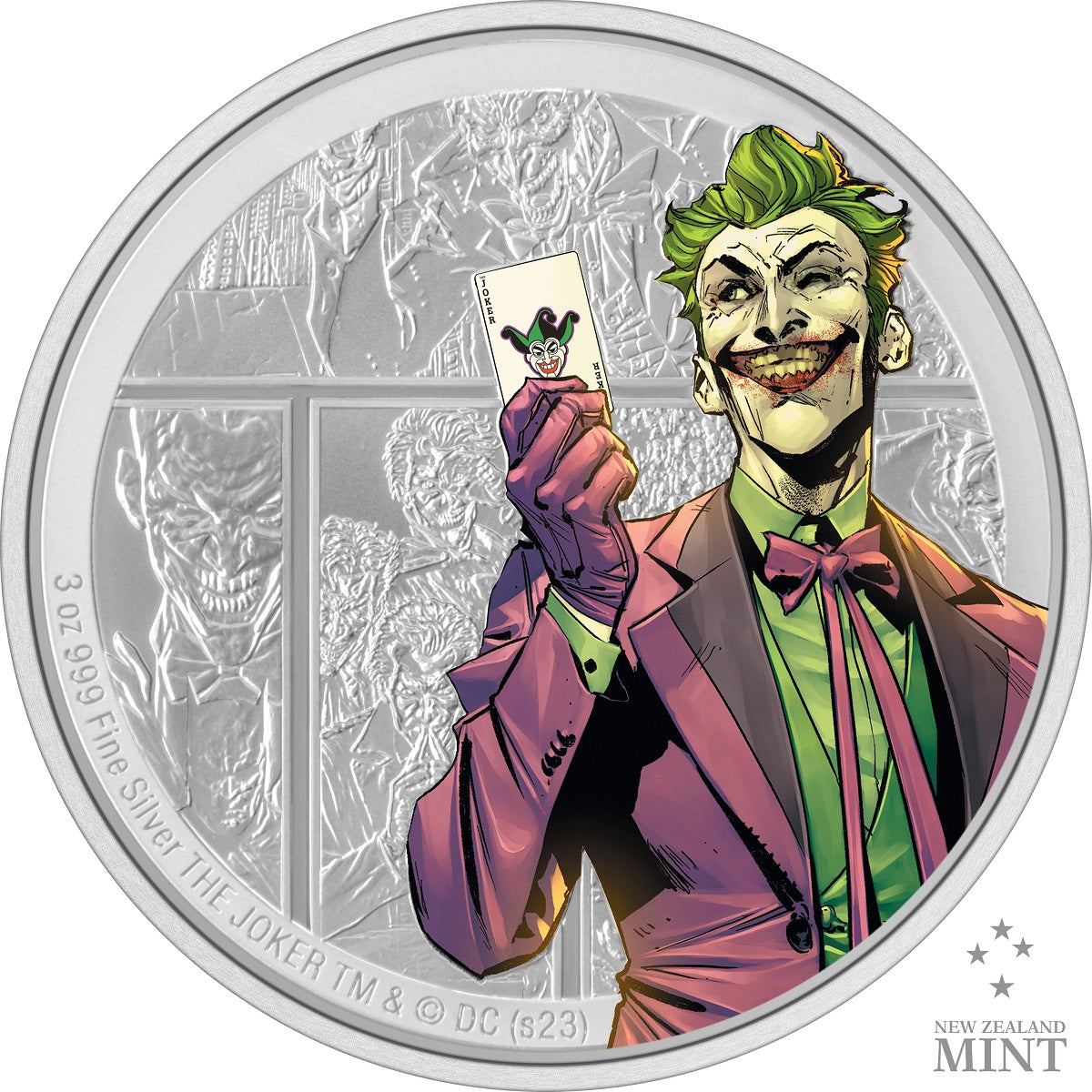 2023 Warner - DC Villains - The Joker 3oz Silver Coin - CoinsTV