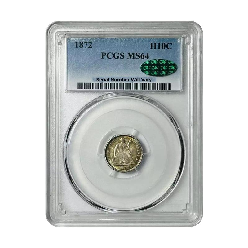 1872 Seated Liberty Half Dime - PCGS MS64 CAC - CoinsTV