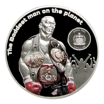 2024 Samoa Mike Tyson HR Colorized 1 oz Silver Coin - CoinsTV