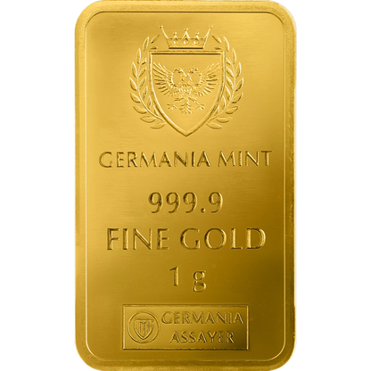 2027 Germania Mint Year of the Goat Minted 1g Gold Bar in Card - CoinsTV