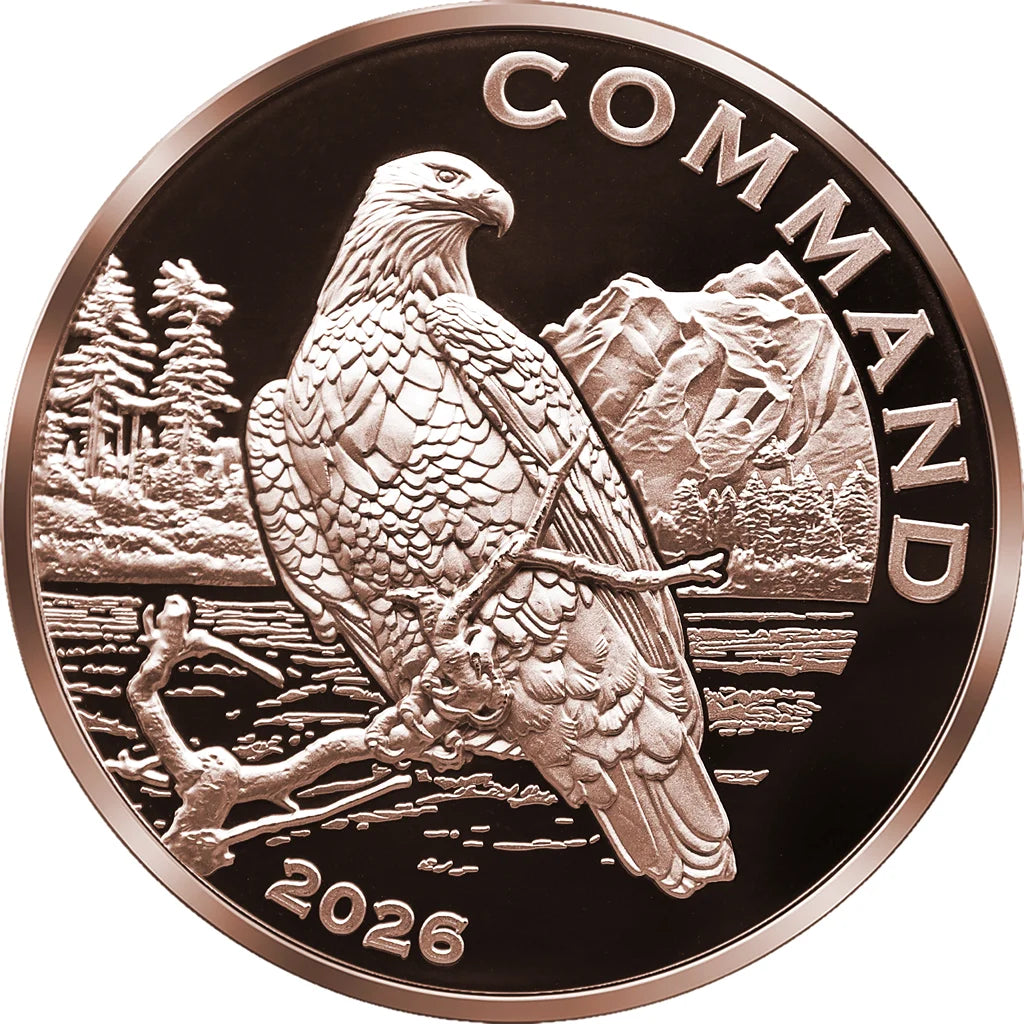 2026 Cameroon Wildlife Values Eagle Command 5 oz Copper Coin
