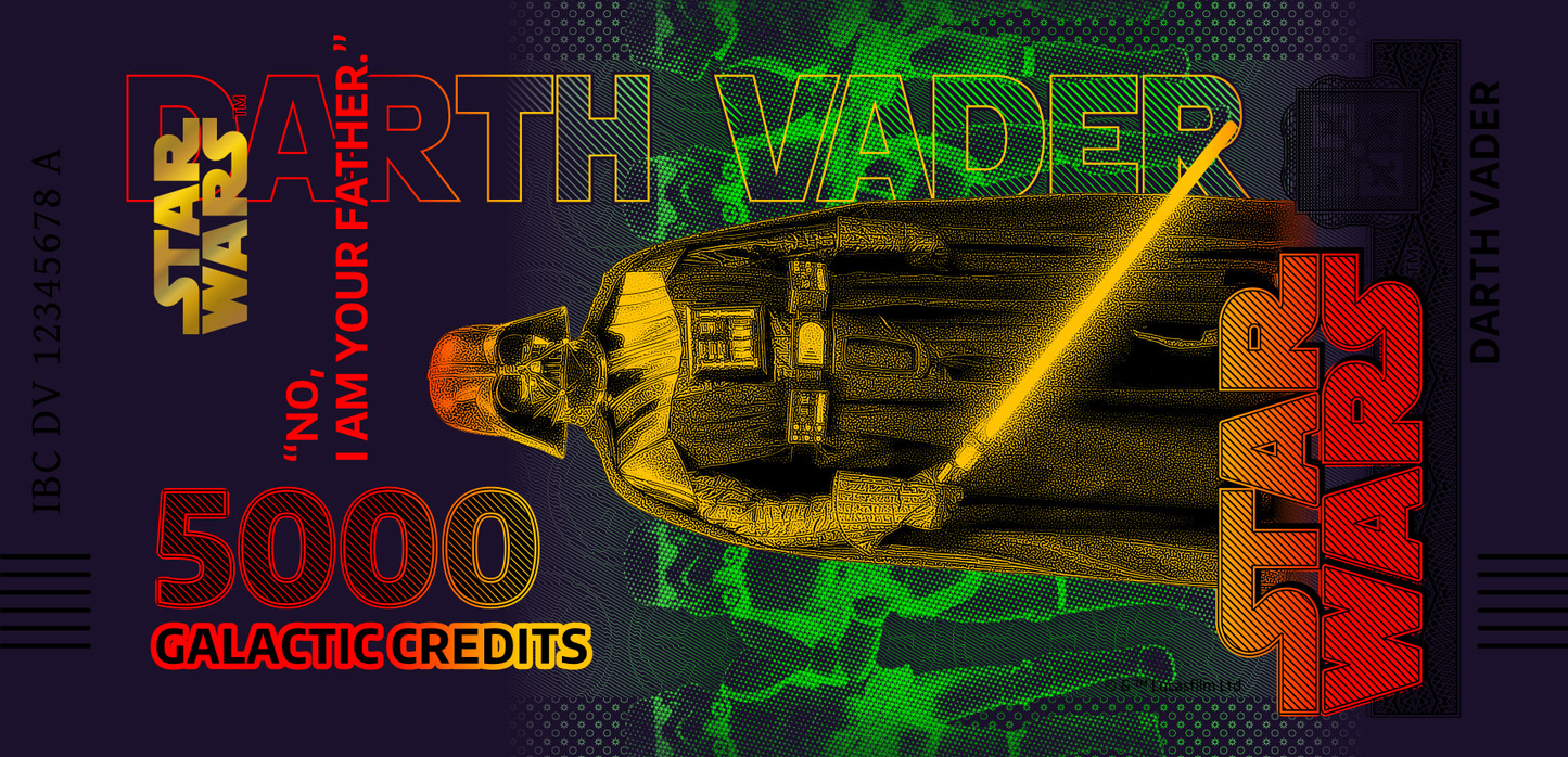 Star Wars Darth Vader Bank Note in Folder - CoinsTV