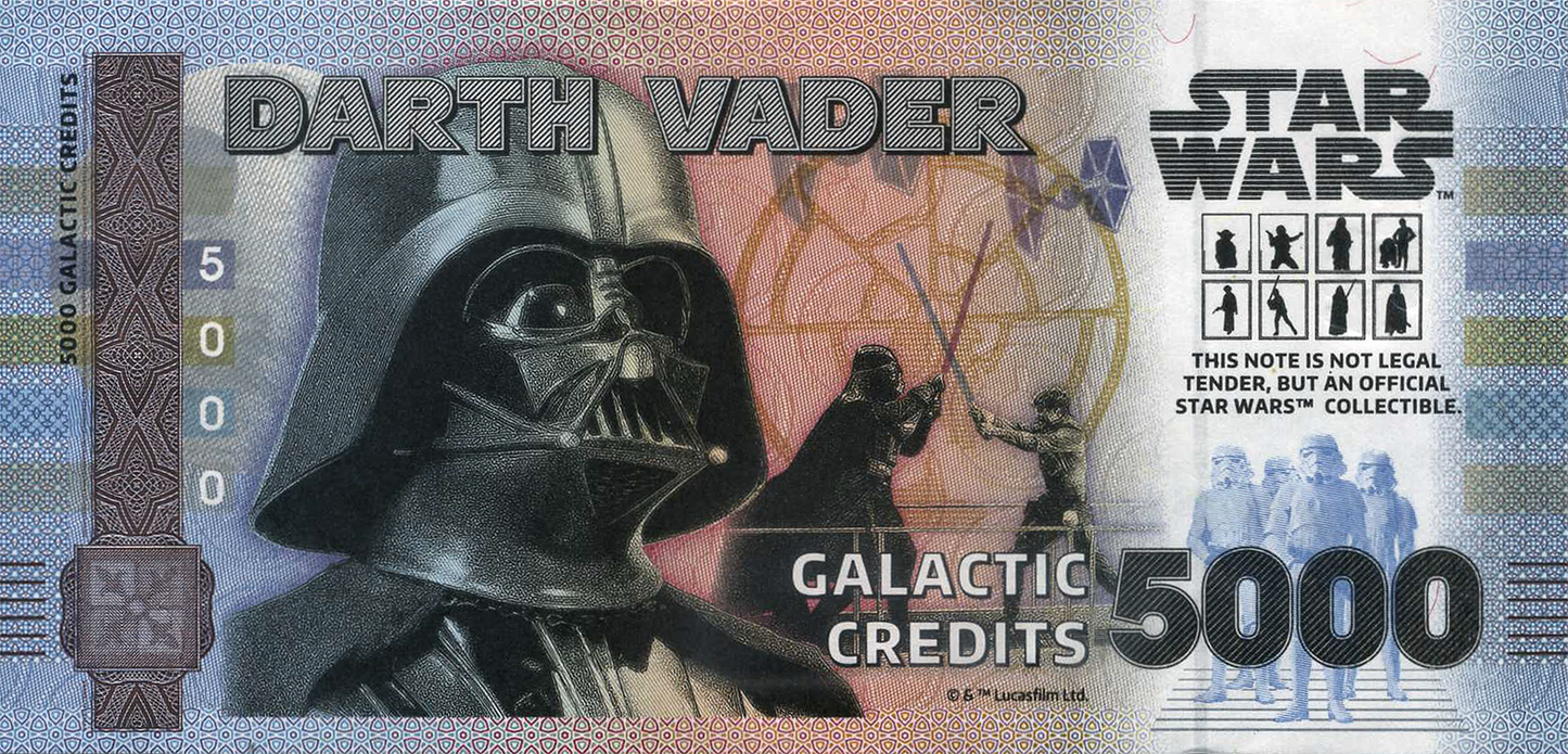 Star Wars Darth Vader Bank Note in Folder - CoinsTV