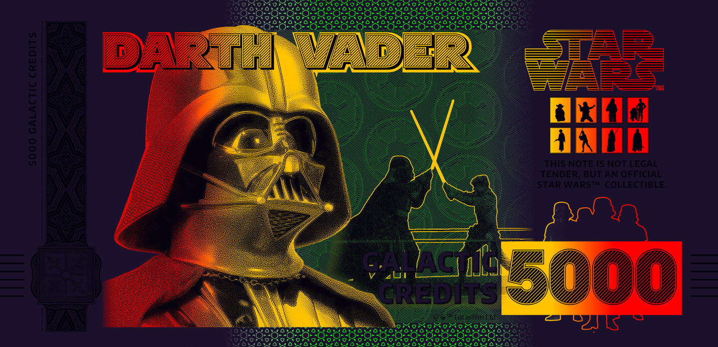 Star Wars Darth Vader Bank Note in Folder - CoinsTV
