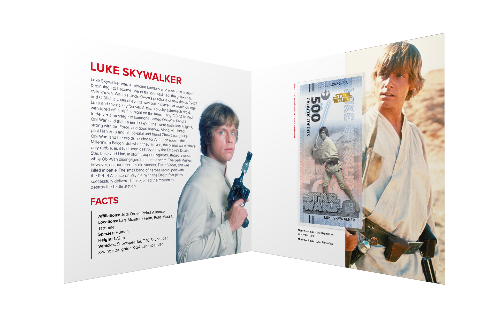 Star Wars Luke Skywalker Bank Note in Folder - CoinsTV