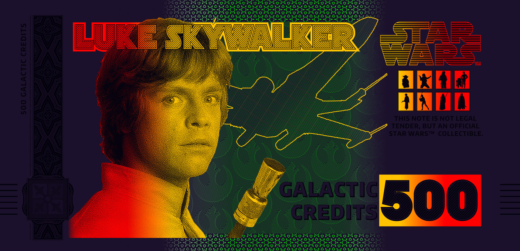 Star Wars Luke Skywalker Bank Note in Folder - CoinsTV