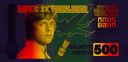 Star Wars Luke Skywalker Bank Note in Folder - CoinsTV