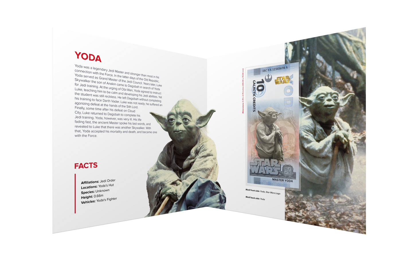 Star Wars Yoda Bank Note in Folder - CoinsTV