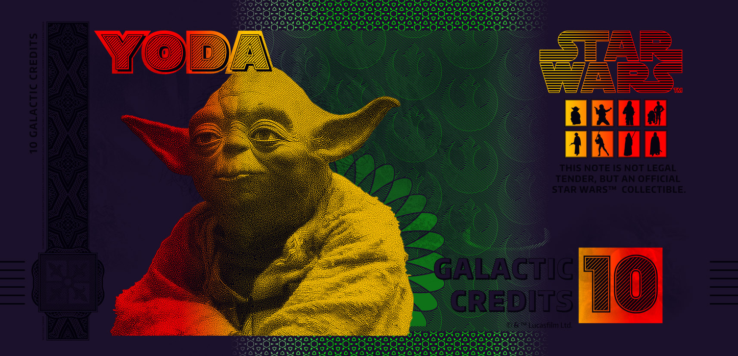 Star Wars Yoda Bank Note in Folder - CoinsTV