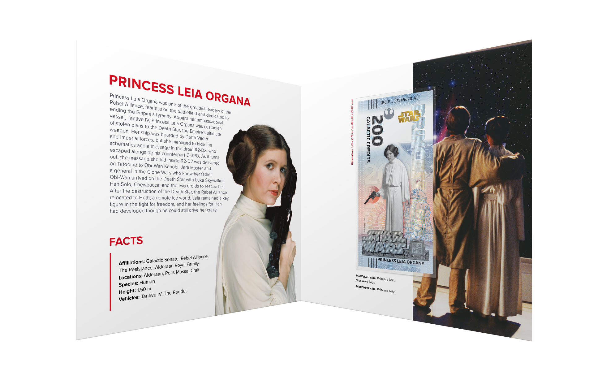 Star Wars Princess Leia Bank Note in Folder - CoinsTV