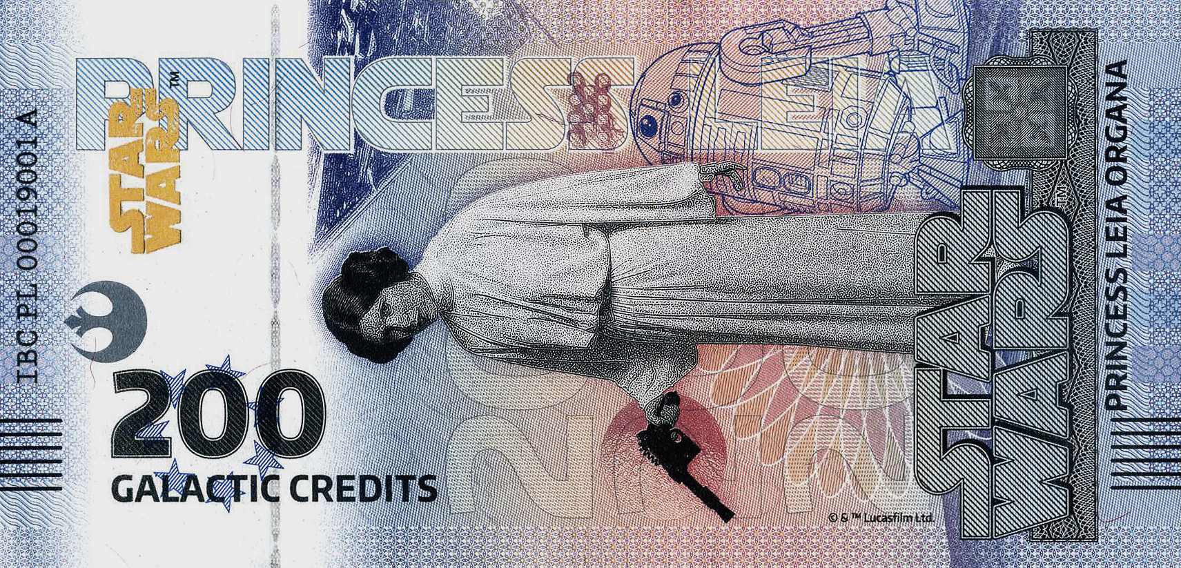 Star Wars Princess Leia Bank Note in Folder - CoinsTV
