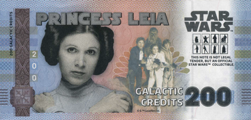 Star Wars Princess Leia Bank Note in Folder - CoinsTV