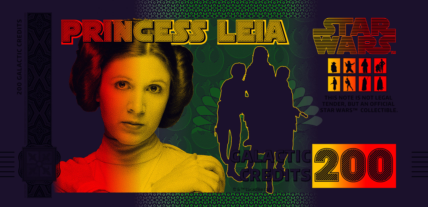 Star Wars Princess Leia Bank Note in Folder - CoinsTV