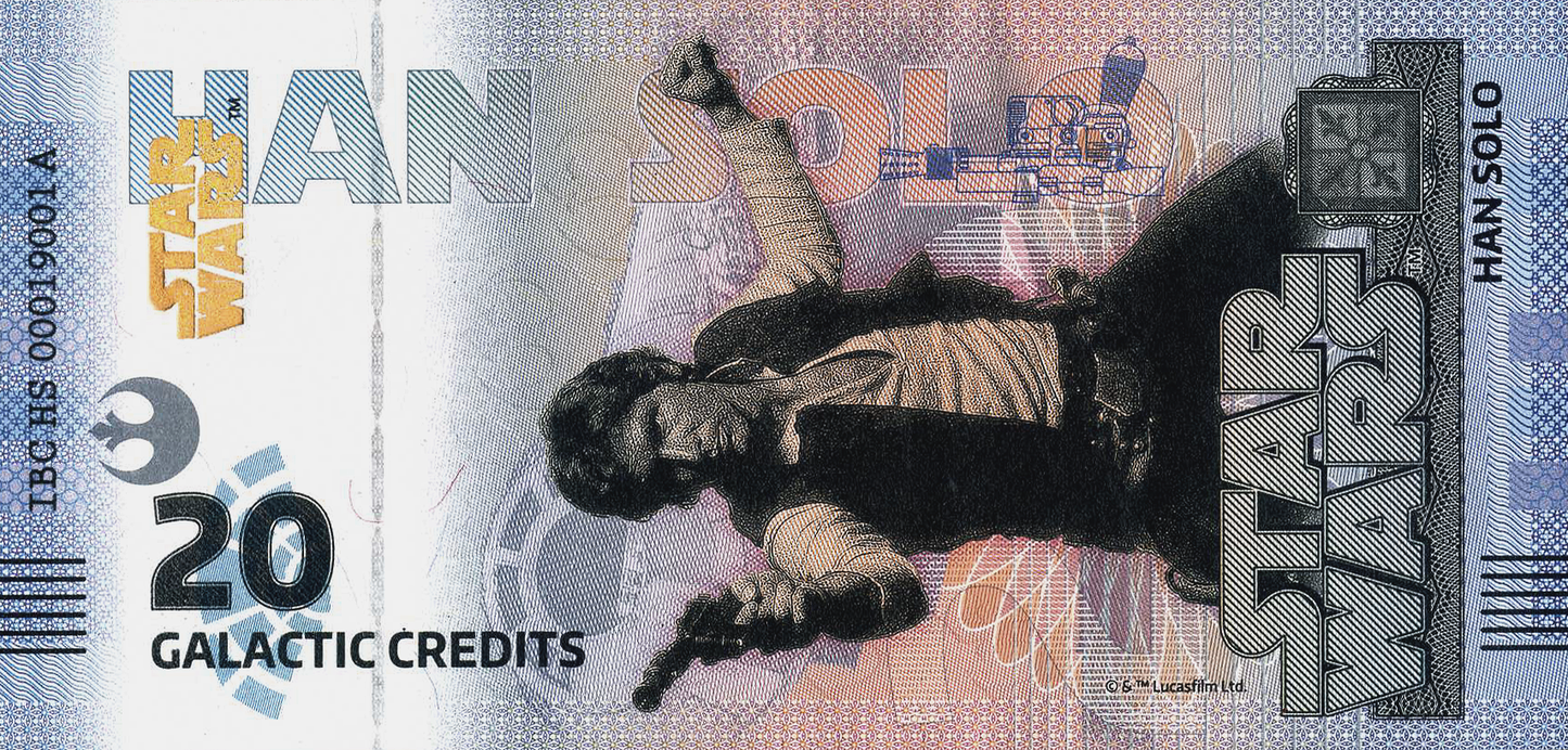 Star Wars Han Solo Bank Note in Folder - CoinsTV
