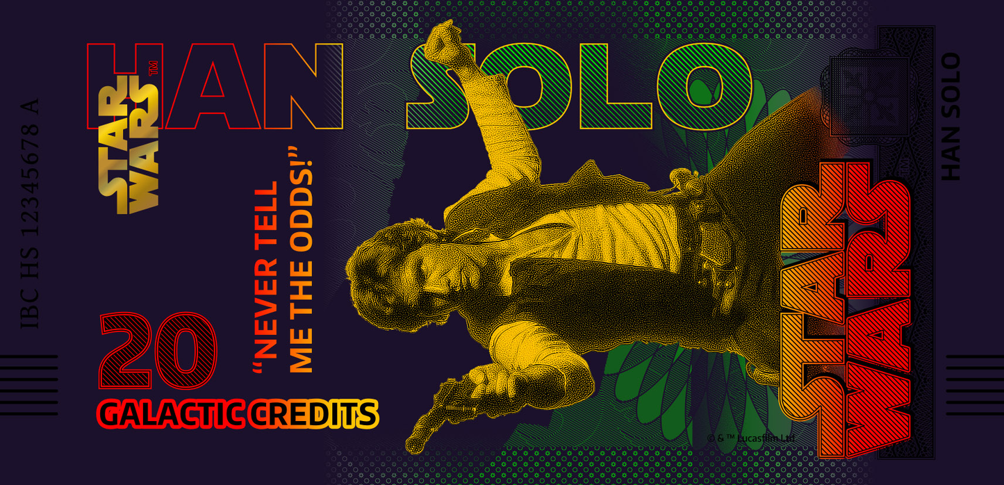 Star Wars Han Solo Bank Note in Folder - CoinsTV