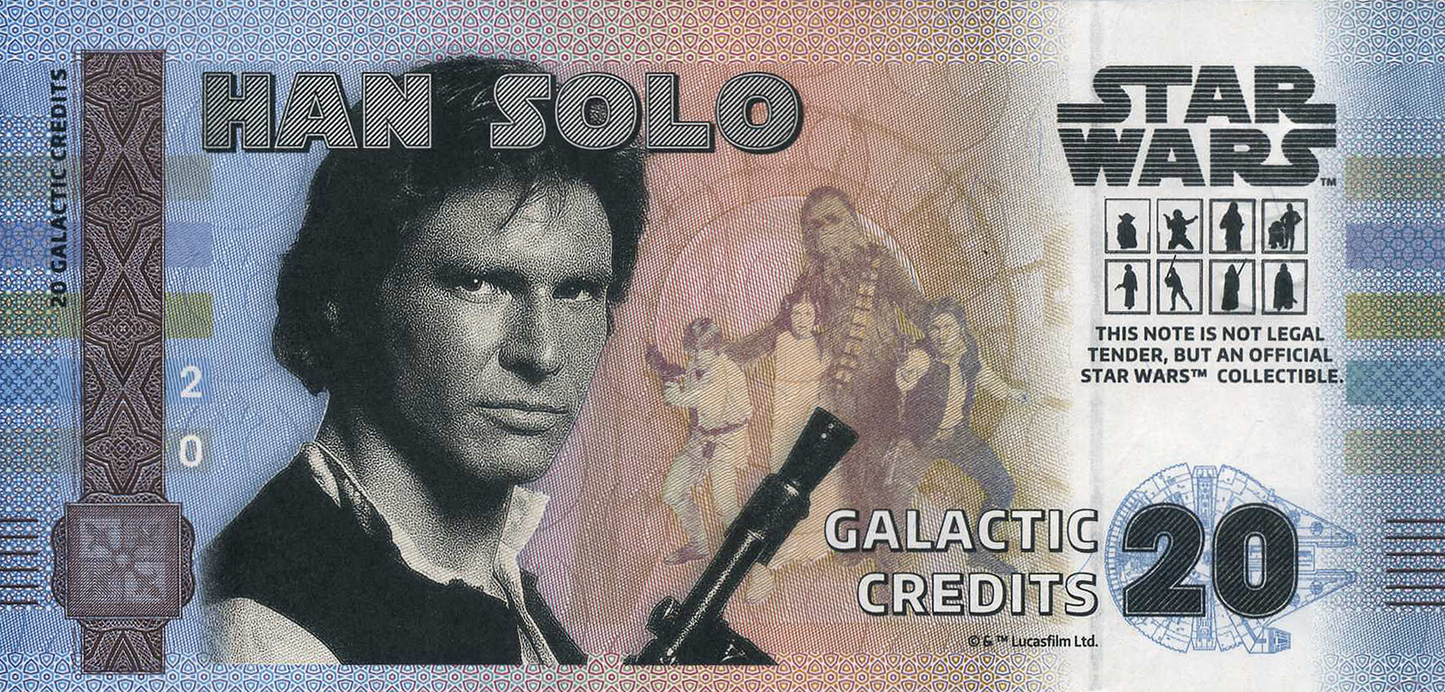 Star Wars Han Solo Bank Note in Folder - CoinsTV