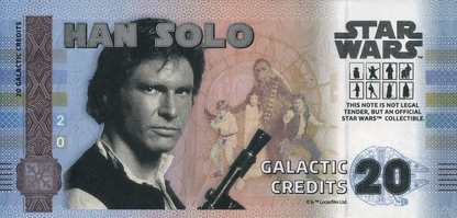 Star Wars Han Solo Bank Note in Folder - CoinsTV