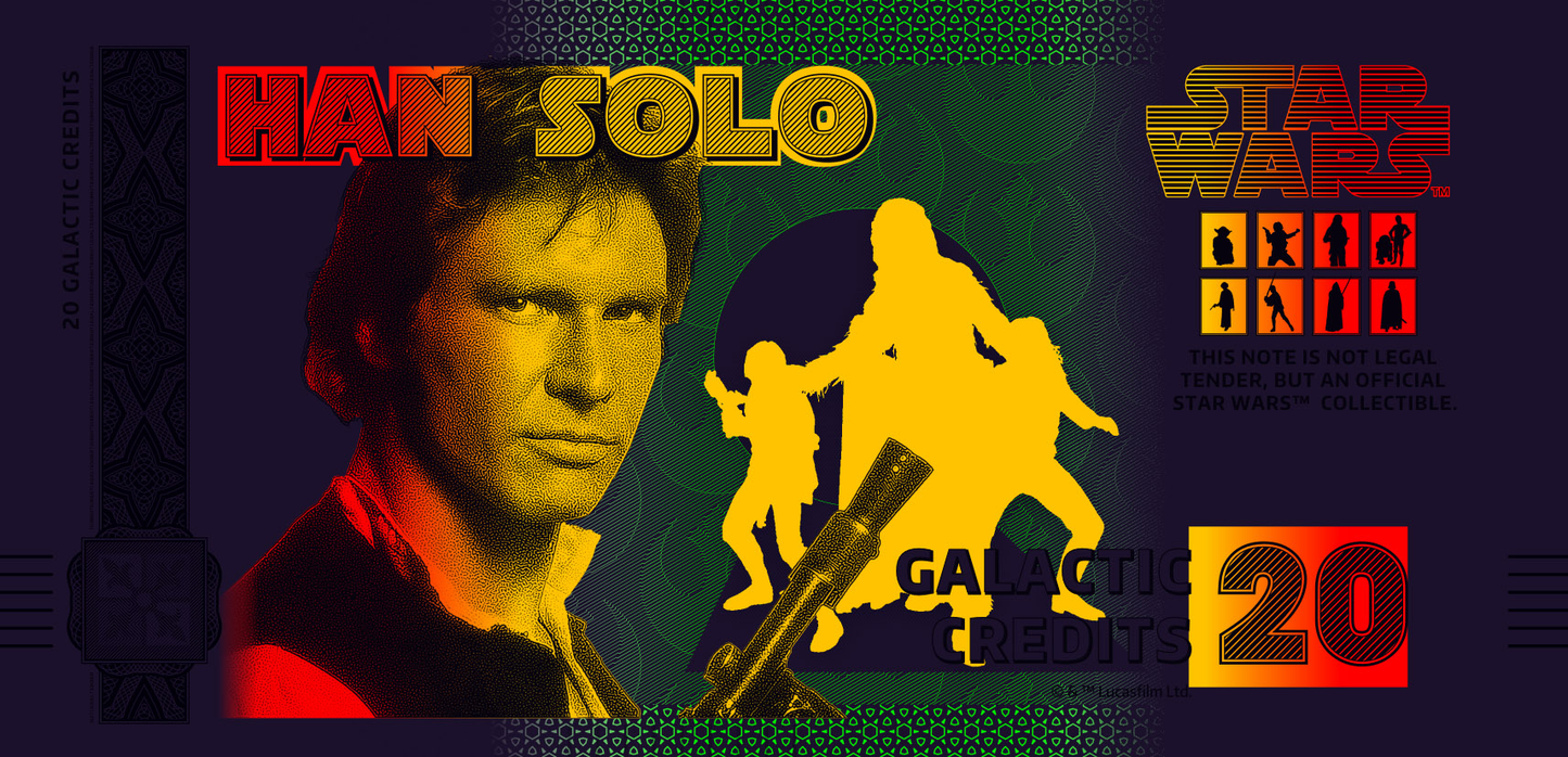 Star Wars Han Solo Bank Note in Folder - CoinsTV