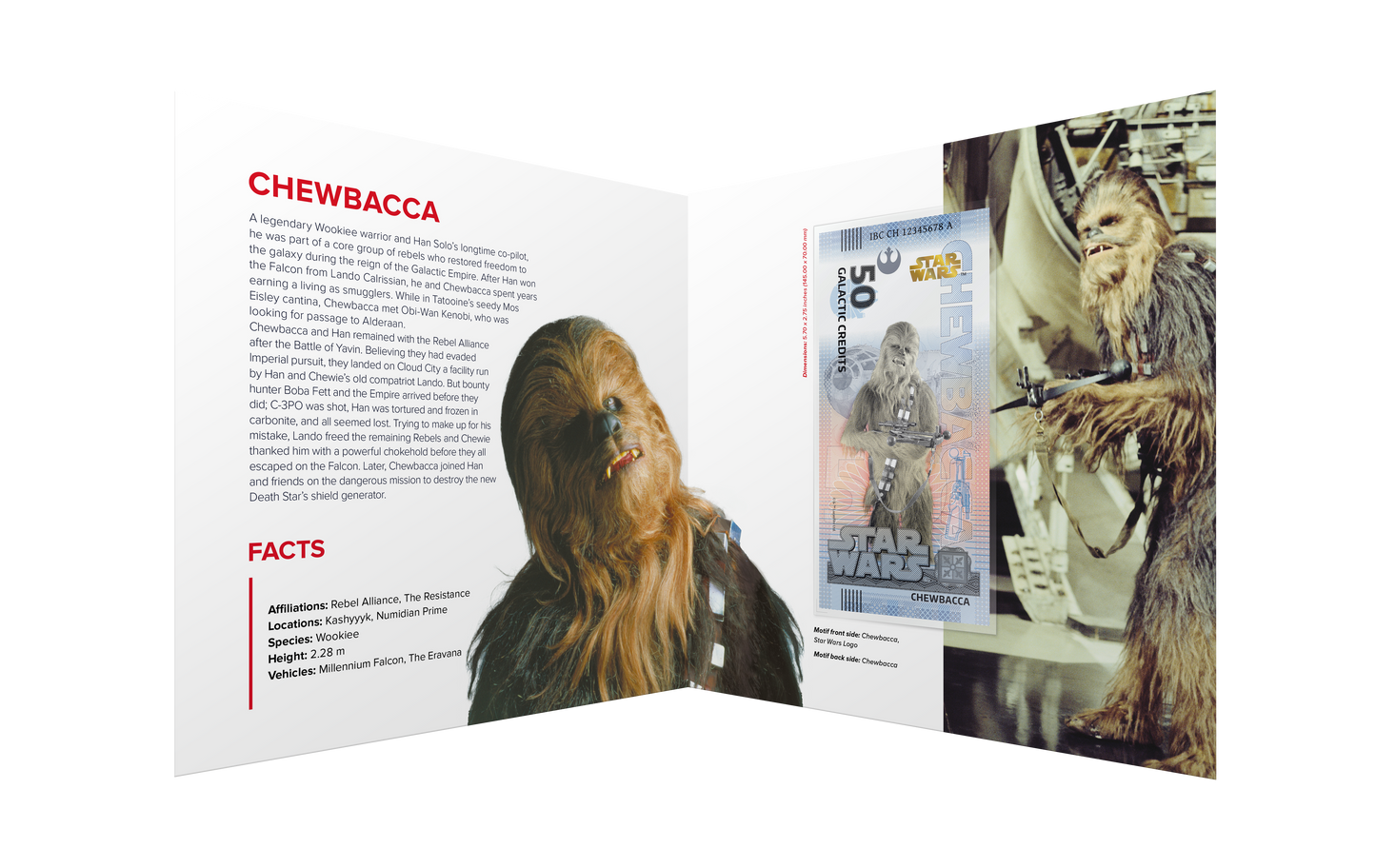Star Wars Chewbacca Bank Note in Folder - CoinsTV
