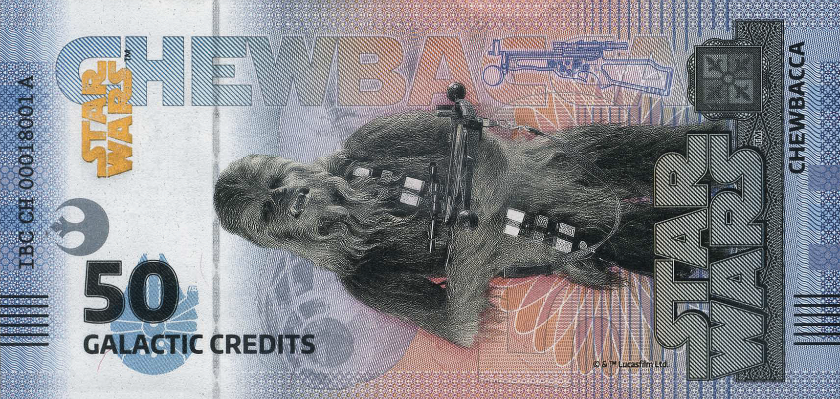 Star Wars Chewbacca Bank Note in Folder - CoinsTV