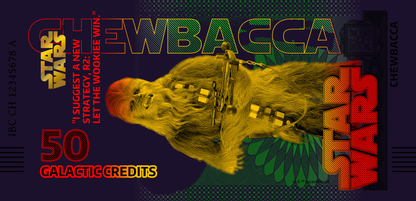 Star Wars Chewbacca Bank Note in Folder - CoinsTV
