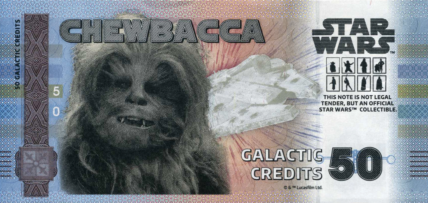 Star Wars Chewbacca Bank Note in Folder - CoinsTV