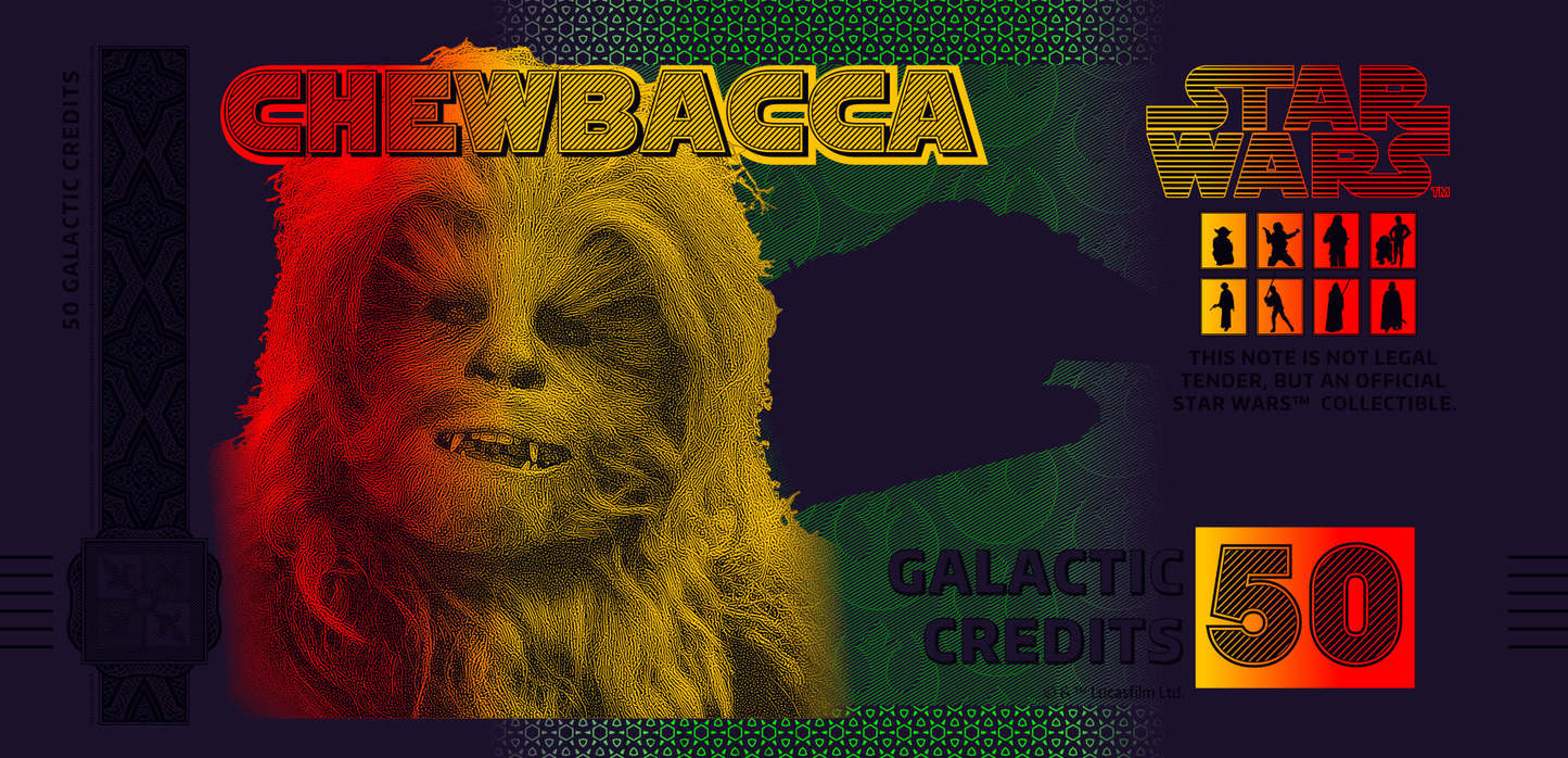 Star Wars Chewbacca Bank Note in Folder - CoinsTV