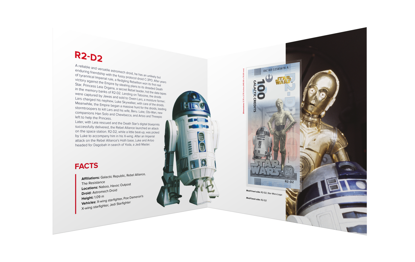 Star Wars R2-D2 Bank Note in Folder - CoinsTV