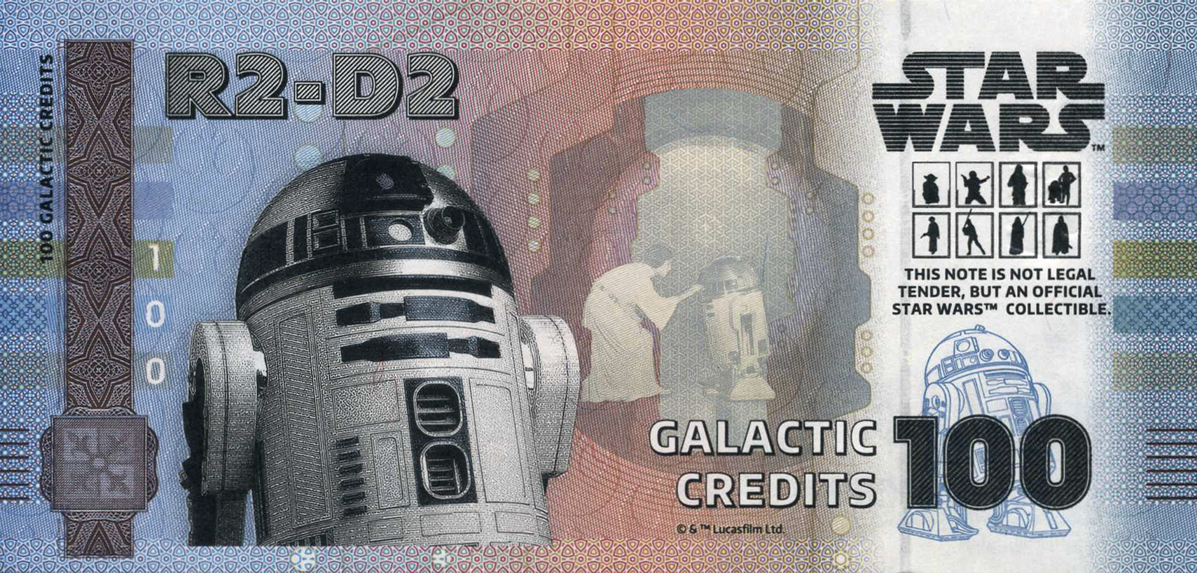 Star Wars R2-D2 Bank Note in Folder - CoinsTV
