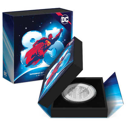 2023 Warner - NZM Superman 85th Anniversary 3oz Silver Coin - CoinsTV