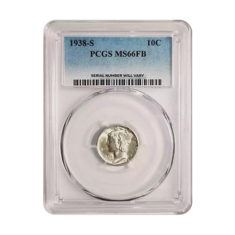 1938-S Mercury Dime - PCGS MS66FB - CoinsTV