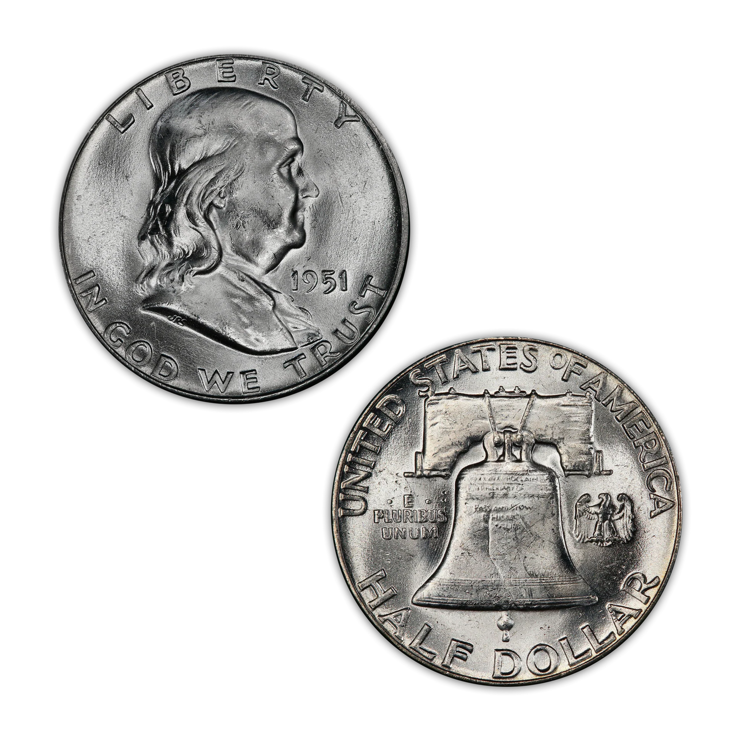 1951 Franklin 90% Silver Half Dollar Philadelphia - Uncirculated