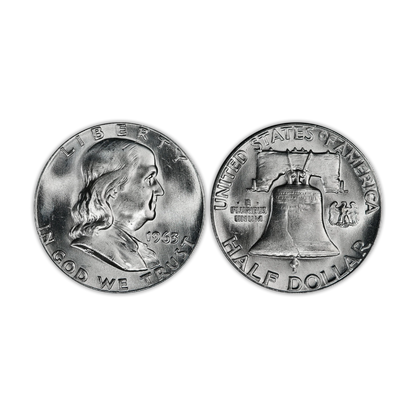 1963 Franklin 90% Silver Half Dollar Philadelphia - Uncirculated