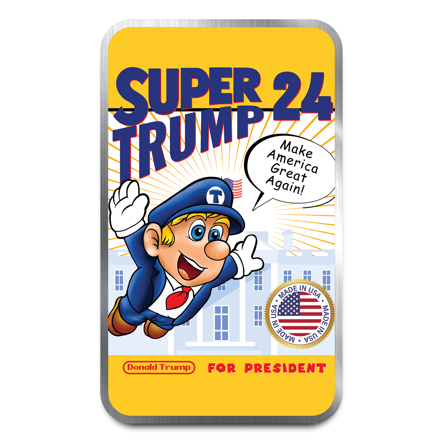 8 Bit Mint Super Trump 3 1 oz Silver Bar | CoinsTV