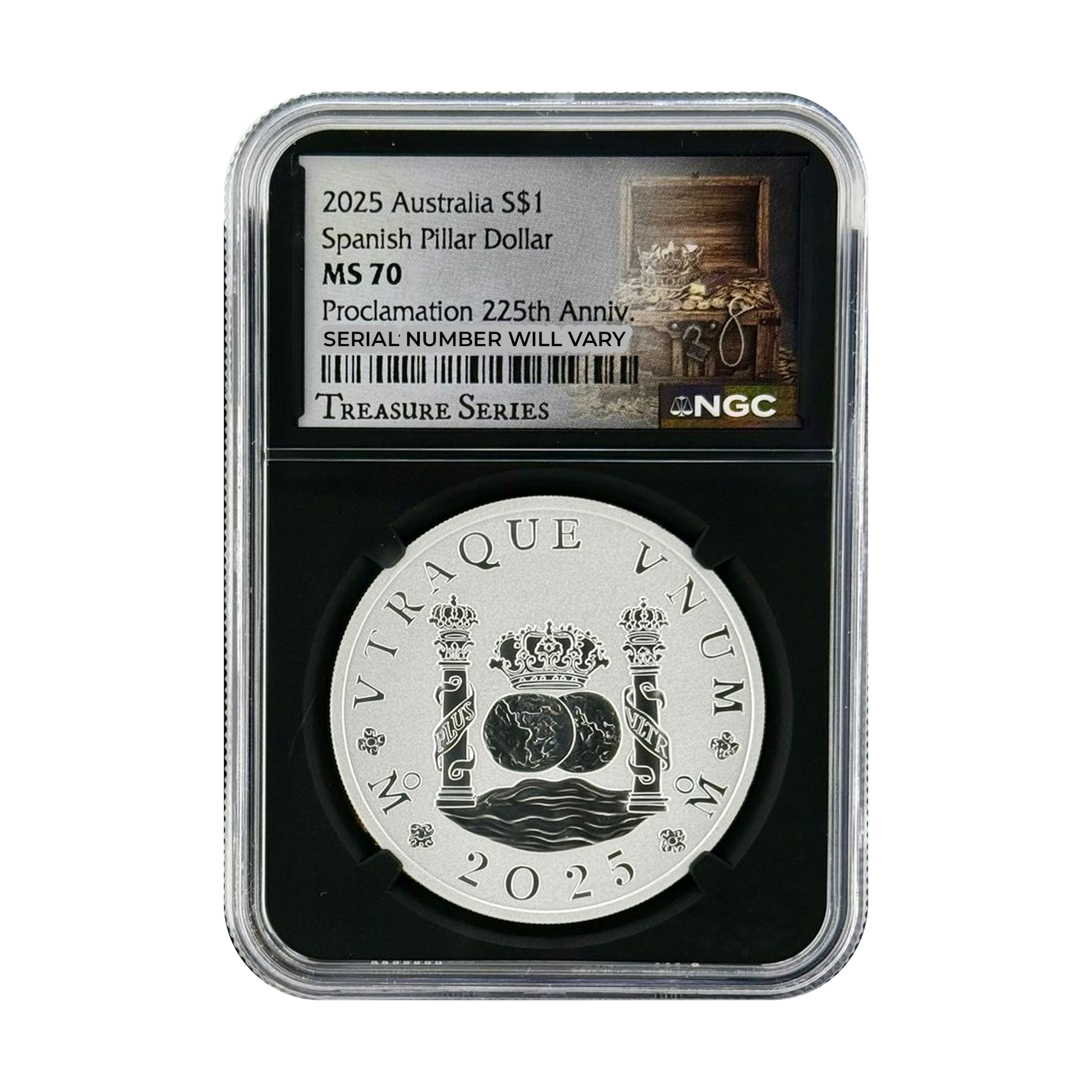 2025 Australia Spanish Pillar Dollar 225th Ann. 1 oz Silver Coin