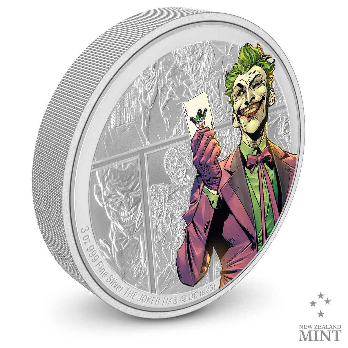 2023 Warner - DC Villains - The Joker 3oz Silver Coin - CoinsTV
