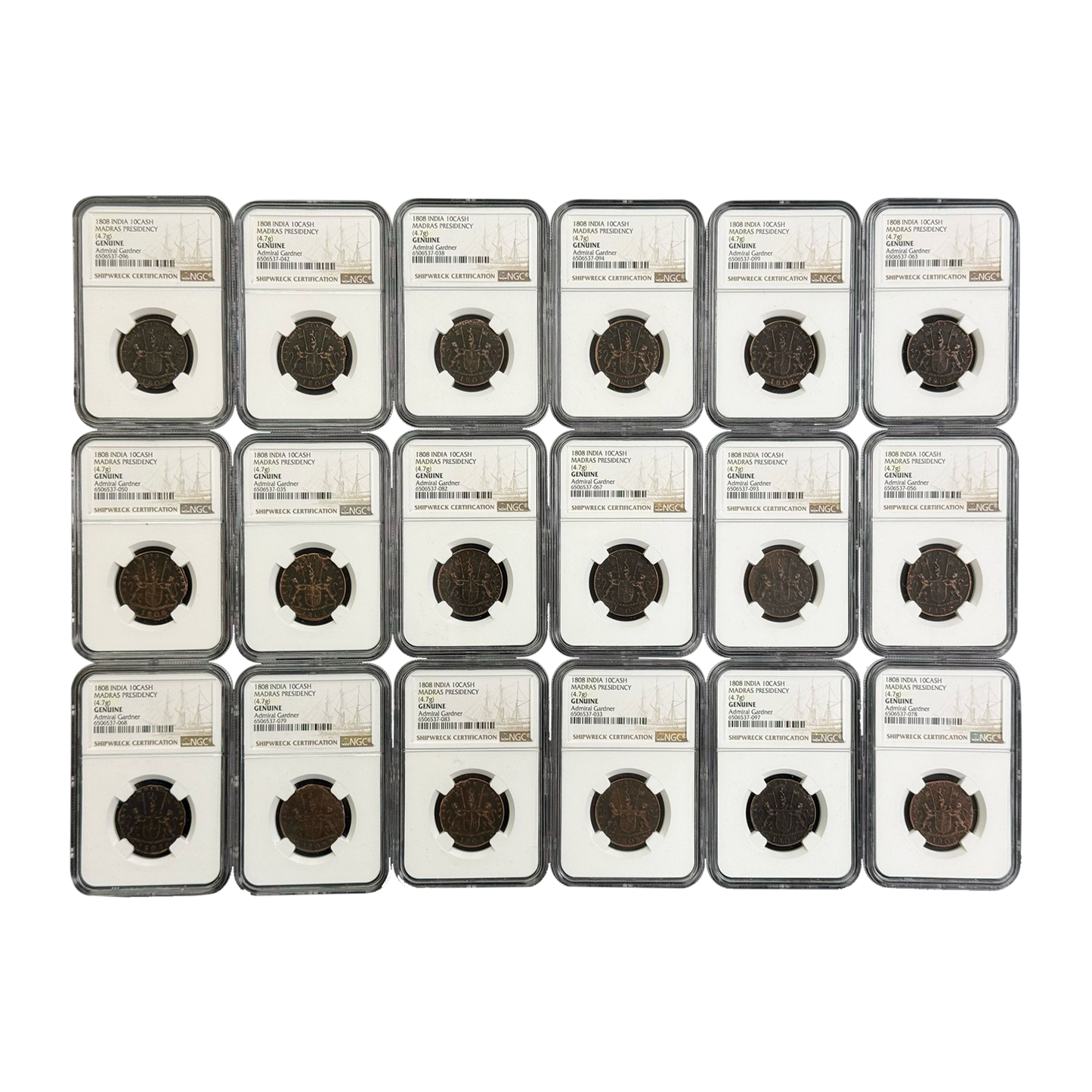 1808 Admiral Gardner Shipwreck Treasure 10 Cash Coin - NGC Certified - CoinsTV