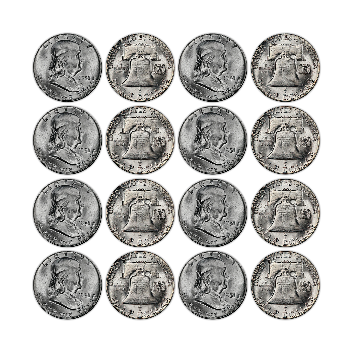 1951 Franklin 90% Silver Half Dollar Philadelphia - Uncirculated