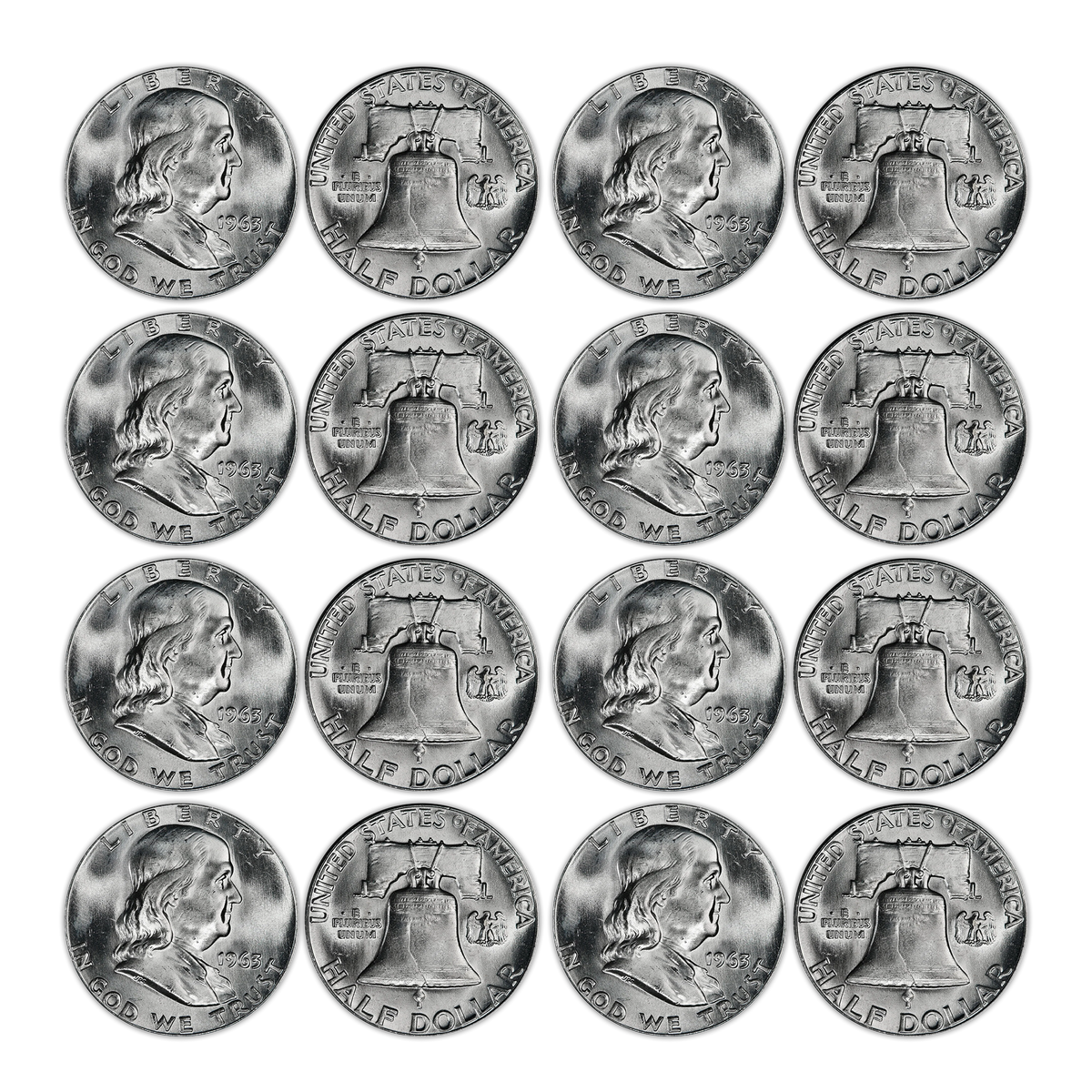 1963 Franklin 90% Silver Half Dollar Philadelphia - Uncirculated